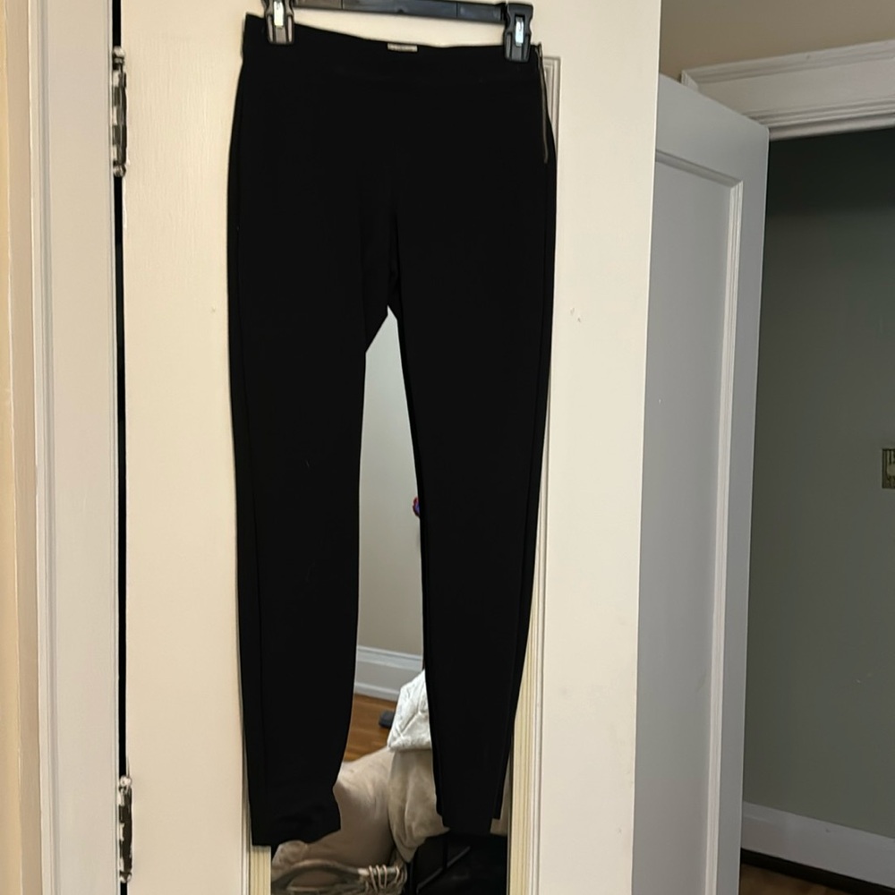 J crew Gigi pant. Size two. Black nylon and viscose side zipper.